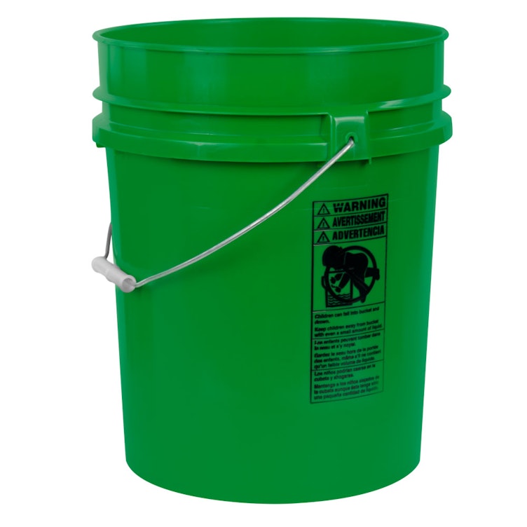 5-1/4 Gallon Colored HDPE Buckets & Lids
