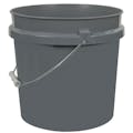 2 Gallon Gray HDPE Economy Round Bucket with Wire Bail Handle & Plastic Hand Grip (Lid sold separately)