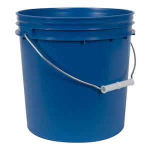 2 Gallon Blue HDPE Economy Round Bucket with Wire Bail Handle & Plastic Hand Grip (Lid sold separately)