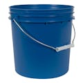 2 Gallon Blue HDPE Economy Round Bucket with Wire Bail Handle & Plastic Hand Grip (Lid sold separately)