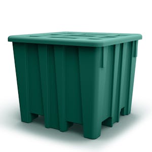 Jade Green Meese Bulk Container with Lid (1200 lbs. Capacity) - 47-1/2" L x 47-1/2" W x 40-1/4" Hgt.