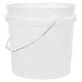 2 Gallon Natural HDPE Economy Round Bucket with Wire Bail Handle & Plastic Hand Grip (Lid sold separately)