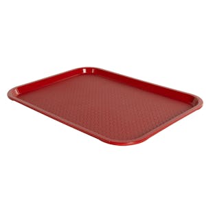 Red Polypropylene Food Tray -  13-13/16" L x 10-11/16" W x 1" Hgt.