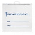 19" x 18" x 4" Bottom Gusset Opaque Bags with Blue Print & Snap Handles