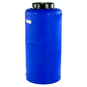 35 Gallon Tamco® Vertical Blue PE Tank with 12-1/2" Plain Lid & 3/4" Fitting - 19" Dia. x 39" Hgt.