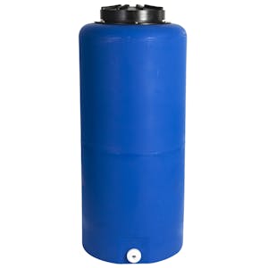 40 Gallon Tamco® Vertical Blue PE Tank with 12-1/2" Vented Lid & 3/4" Fitting - 19" Dia. x 43" Hgt.