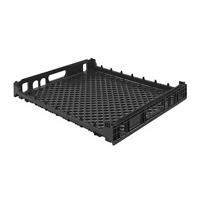 26" x 22" Black Single Bun Basket with Foot Insert