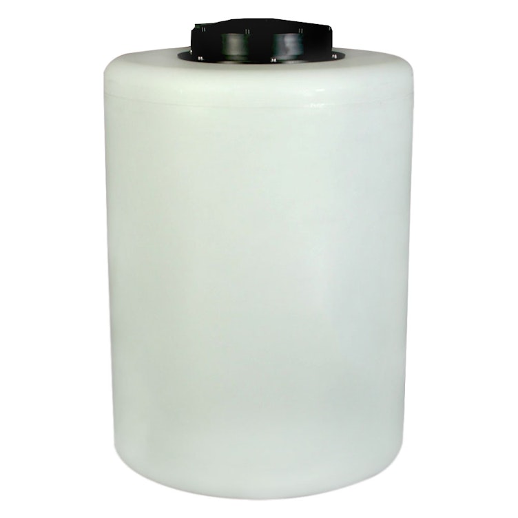55 Gallon Tamco® Vertical Natural PE Tank with 12-1/2" Plain Lid & 1" Fitting - 24" Dia. x 34" Hgt.