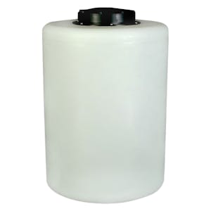 55 Gallon Tamco® Vertical Natural PE Tank with 12-1/2" Vented Lid & 1" Fitting - 24" Dia. x 34" Hgt.