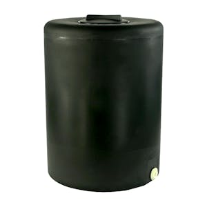 55 Gallon Tamco® Vertical Black PE Tank with 8" Vented Lid & 1" Fitting - 24" Dia. x 33" Hgt.