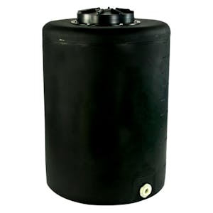 55 Gallon Tamco® Vertical Black PE Tank with 12-1/2" Vented Lid & 1" Fitting - 24" Dia. x 34" Hgt.