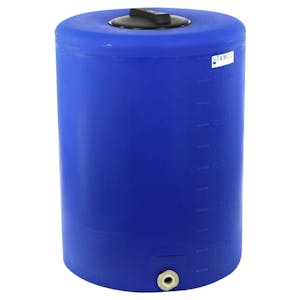 55 Gallon Tamco® Vertical Blue PE Tank with 8" Vented Lid & 1" Fitting - 24" Dia. x 33" Hgt.