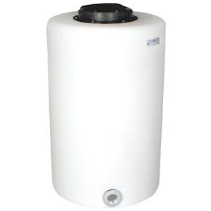 65 Gallon Tamco® Vertical Natural PE Tank with 12-1/2" Vented Lid & 2" Fitting - 24" Dia. x 39" Hgt.