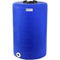 65 Gallon Tamco® Vertical Blue PE Tank with 8" Plain Lid & 2" Fitting - 24" Dia. x 38" Hgt.
