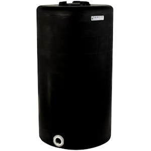 75 Gallon Tamco® Vertical Black PE Tank with 8" Vented Lid & 2" Fitting - 24" Dia. x 44" Hgt.
