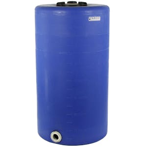 75 Gallon Tamco® Vertical Blue PE Tank with 8" Vented Lid & 2" Fitting - 24" Dia. x 44" Hgt.