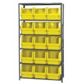 Magnum Bin Unit with 6 Shelves & 15 Yellow Bins 19-3/4" L x 12-3/8" W x 11-7/8" Hgt.