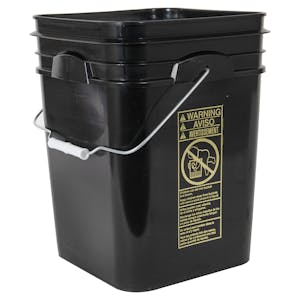 4 Gallon Black HDPE Square Bucket (Lid Sold Separately)