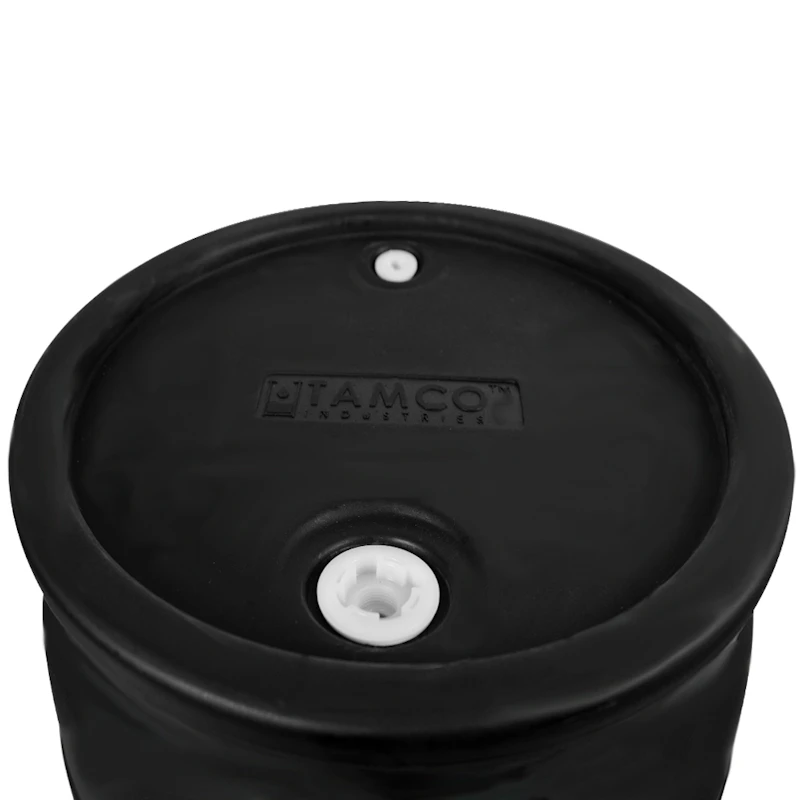 55 Gallon Black Tamco® Closed Head Drum with 3/4" & 2" NPS Bungs