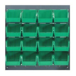 18" L x 19" Hgt. Louvered Panel with 16 - 7-3/8" L x 4-1/8" W x 3" Hgt. Green Bins
