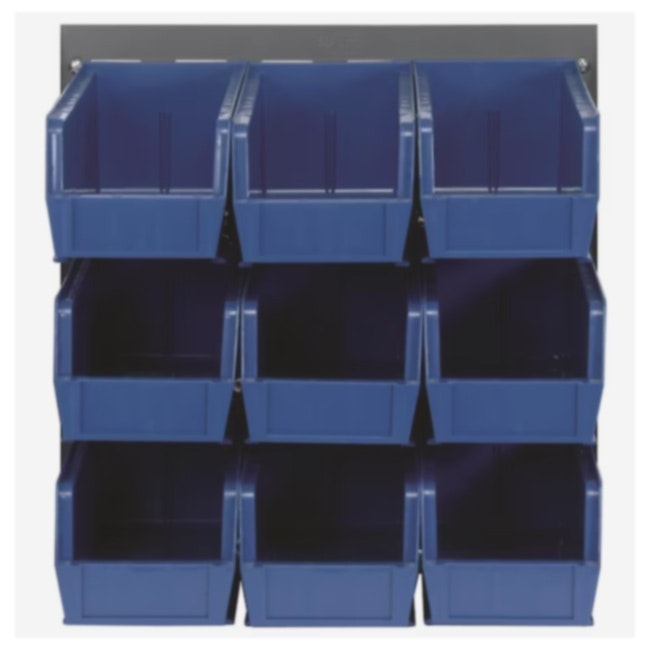 18" L x 19" Hgt. Louvered Panel with 9 - 10-7/8" L x 5-1/2" W x 5" Hgt. Blue Bins