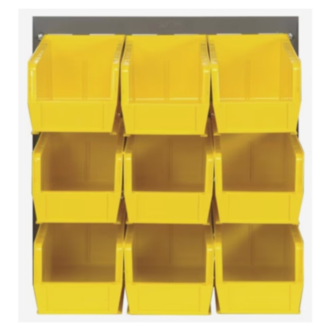 18" L x 19" Hgt. Louvered Panel with 9 - 10-7/8" L x 5-1/2" W x 5" Hgt. Yellow Bins