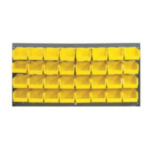 36" L x 19" Hgt. Louvered Panel with 32 - 5-3/8" L x 4-1/8" W x 3" Hgt. Yellow Bins