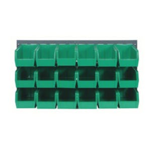 36" L x 19" Hgt. Louvered Panel with 18 - 10-7/8" L x 5-1/2" W x 5" Hgt. Green Bins
