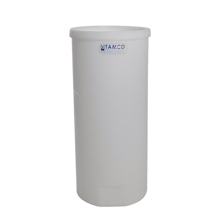 55 Gallon Natural LLDPE Cylindrical Tamco® Standard Wall Graduated Tank with External Flange - 24" Dia. x 31" Hgt. (Cover Sold Separately)