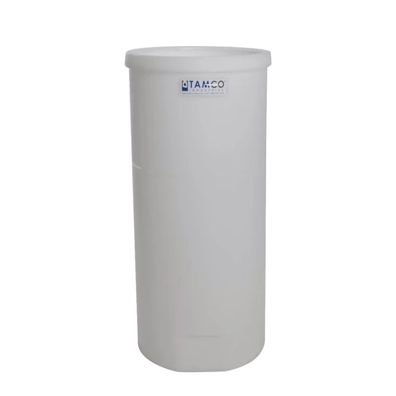 55 Gallon Natural LLDPE Cylindrical Tamco® Standard Wall Graduated Tank with External Flange - 24" Dia. x 31" Hgt. (Cover Sold Separately)
