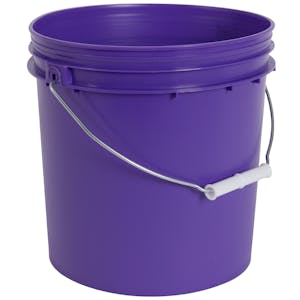 2 Gallon Purple HDPE Economy Round Bucket with Wire Bail Handle & Plastic Hand Grip (Lid sold separately)