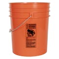 5 Gallon Orange HDPE Premium Round Bucket with Wire Bail Handle & Plastic Hand Grip (Lid sold separately)