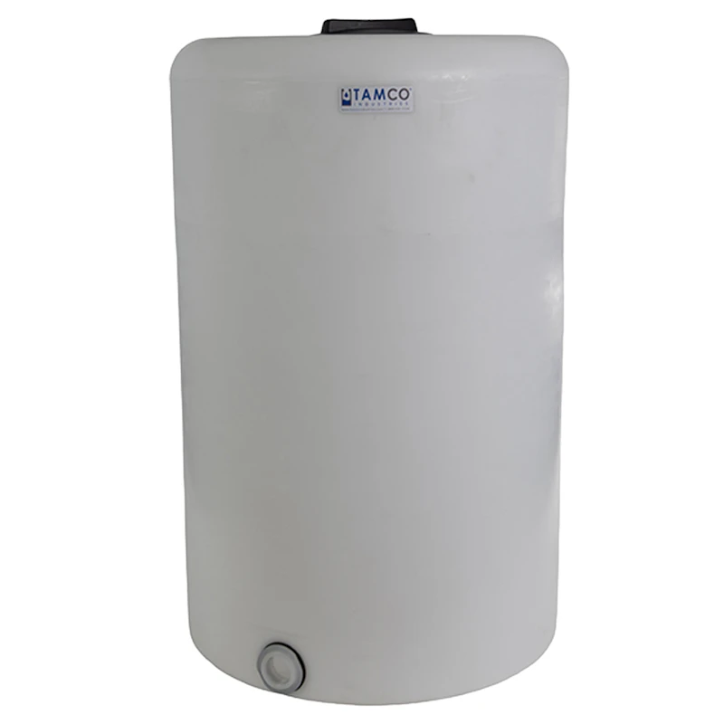 130 Gallon Tamco® Vertical Natural PE Tank with 8" Lid & 2" Fitting - 30" Dia. x 47" Hgt.
