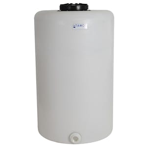 130 Gallon Tamco® Vertical Natural PE Tank with 12-1/2" Plain Lid & 2" Fitting - 30" Dia. x 49" Hgt.