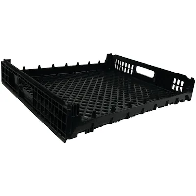 26" x 22" Black Double Bun Basket with Foot Insert