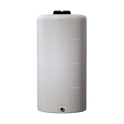 160 Gallon Tamco® Vertical Natural PE Tank with 12-1/2" Lid & 2" Fitting - 30" Dia. x 57" Hgt.