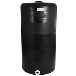 160 Gallon Tamco® Vertical Black PE Tank with 8" Lid & 2" Fitting - 30" Dia. x 57" Hgt.