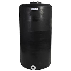 160 Gallon Tamco® Vertical Black PE Tank with 12-1/2" Lid & 2" Fitting - 30" Dia. x 59" Hgt.