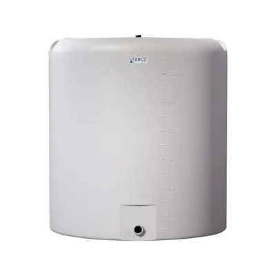 210 Gallon Tamco® Vertical Natural PE Tank with 8" Lid & 2" Fitting - 40" Dia. x 45" Hgt.