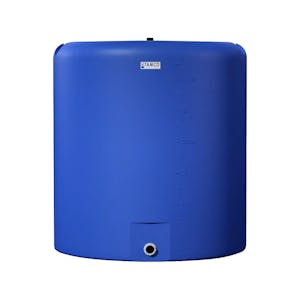 210 Gallon Tamco® Vertical Blue PE Tank with 8" Plain Lid & 2" Fitting - 40" Dia. x 45" Hgt.