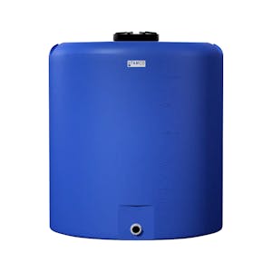 210 Gallon Tamco® Vertical Blue PE Tank with 12-1/2" Plain Lid & 2" Fitting - 40" Dia. x 47" Hgt.