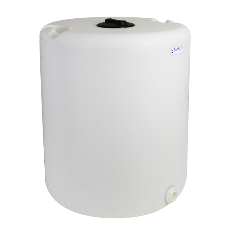 225 Gallon Tamco® Vertical Natural PE Tank with 8" Lid & 2" Fitting - 40" Dia. x 47" Hgt.