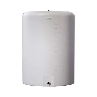 270 Gallon Tamco® Vertical Natural PE Tank with 8" Lid & 2" Fitting - 40" Dia. x 55" Hgt.