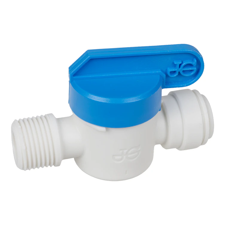 3/8" Tube OD x 3/8" MNPT Speedfit® White Polypropylene Shut-Off Valve