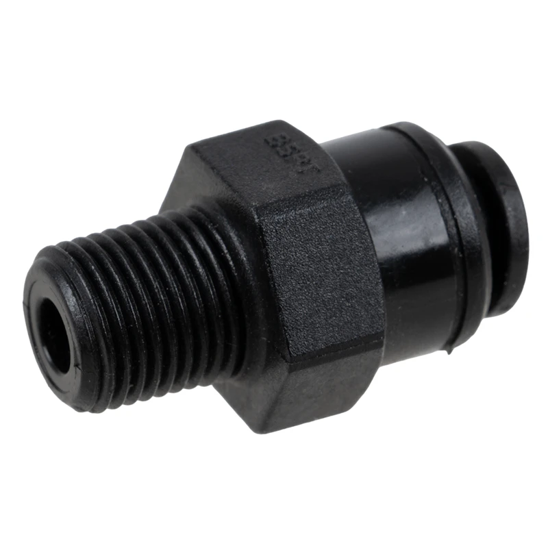 5mm OD x 1/8" BSPT Black Acetal Metric Male Connector