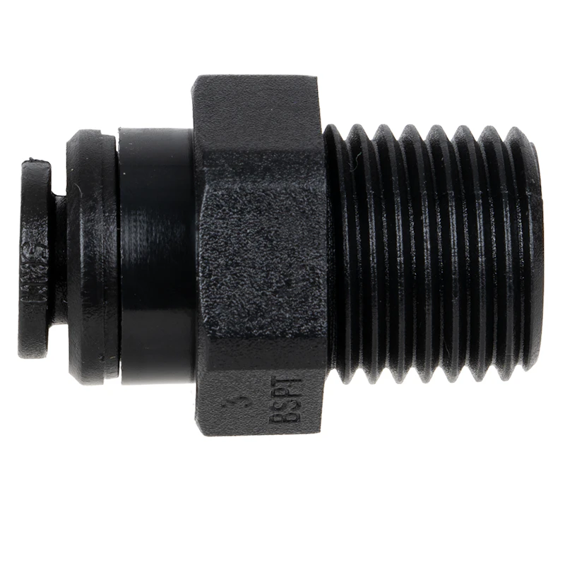 5mm OD x 1/4" BSPT Black Acetal Metric Male Connector