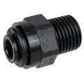 6mm OD x 1/4" BSPT Black Acetal Metric Male Connector