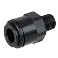 8mm OD x 1/8" BSPT Black Acetal Metric Male Connector