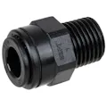 8mm OD x 1/4" BSPT Black Acetal Metric Male Connector