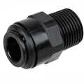 10mm OD x 3/8" BSPT Black Acetal Metric Male Connector
